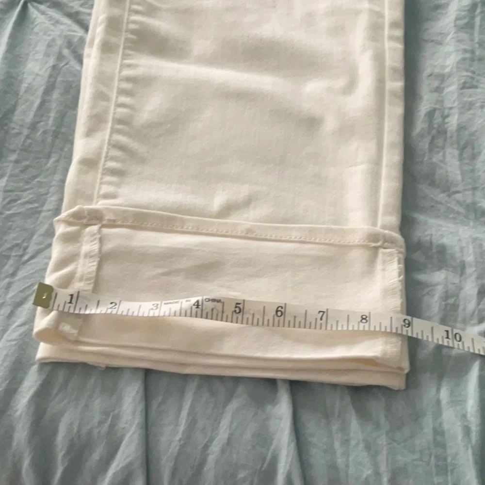 NWT SZ 10 Time and Tru Cream Tan Cuff High-Rise Straight Jeans